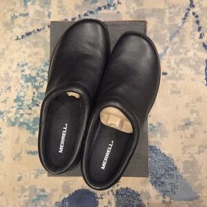 Merrell Men's Black Leather Jungle Moc Slides, Size 11
